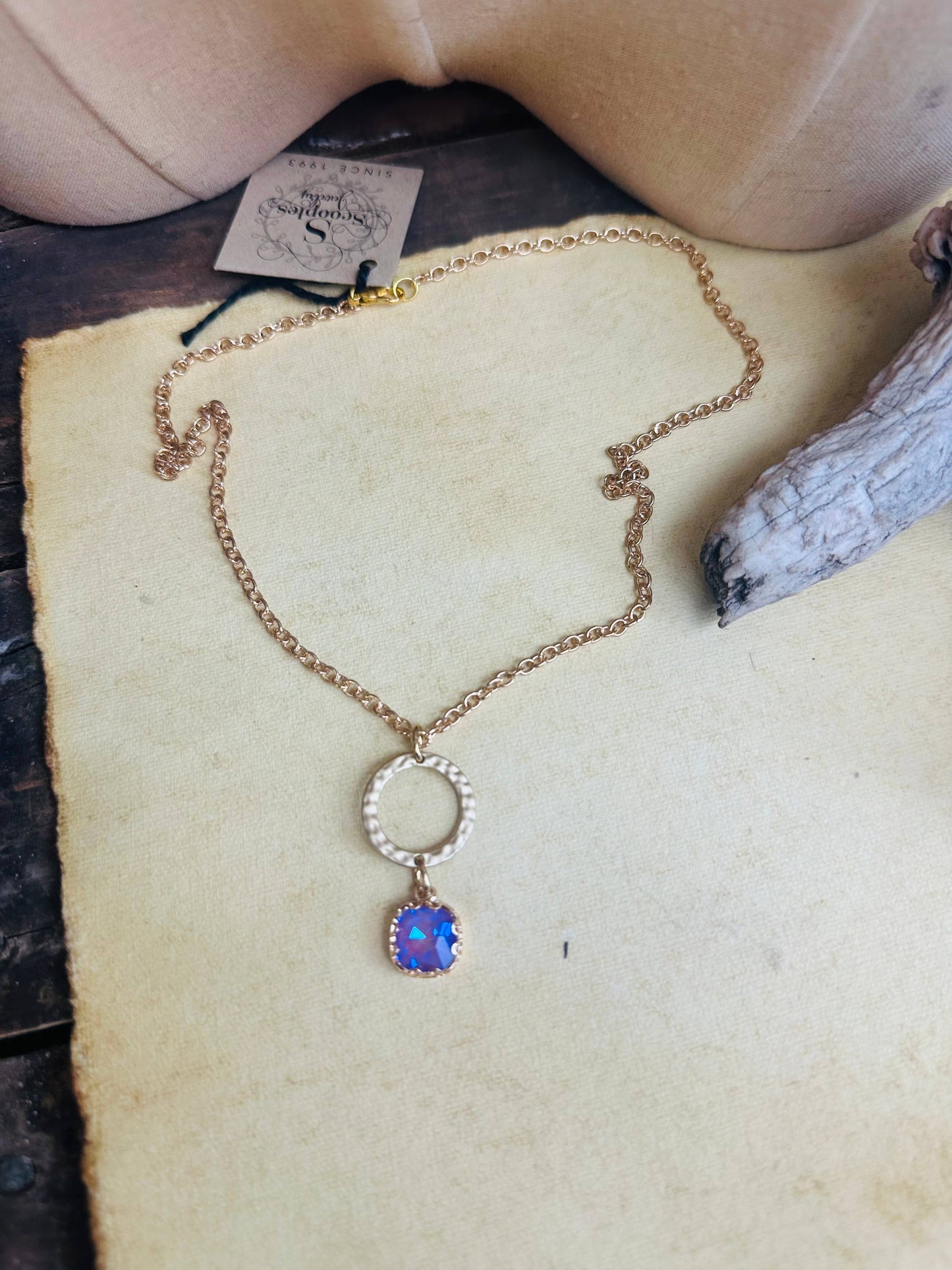 Hammered Gold Crystal Lilac