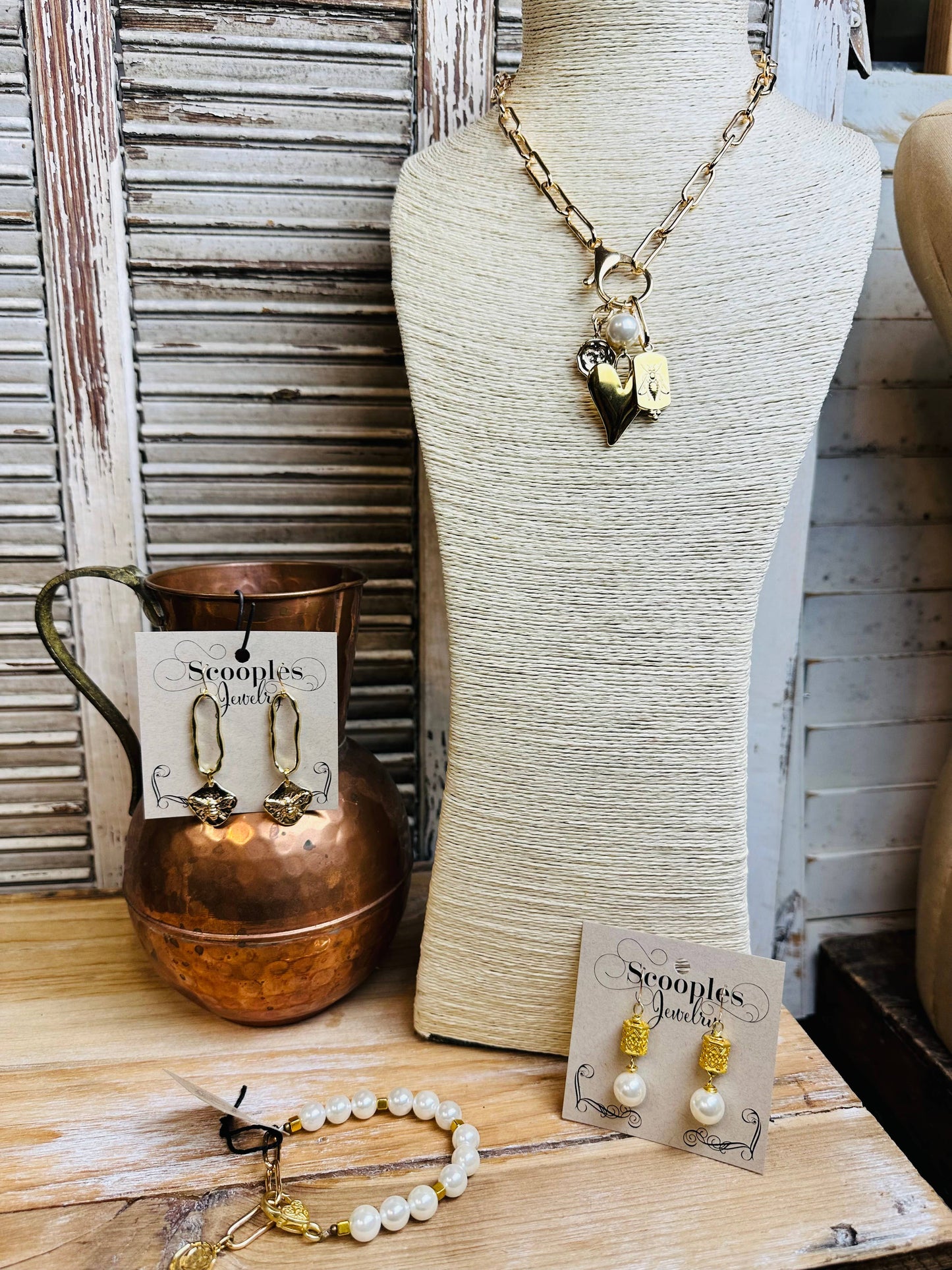 Gold Queen Bee Earrings