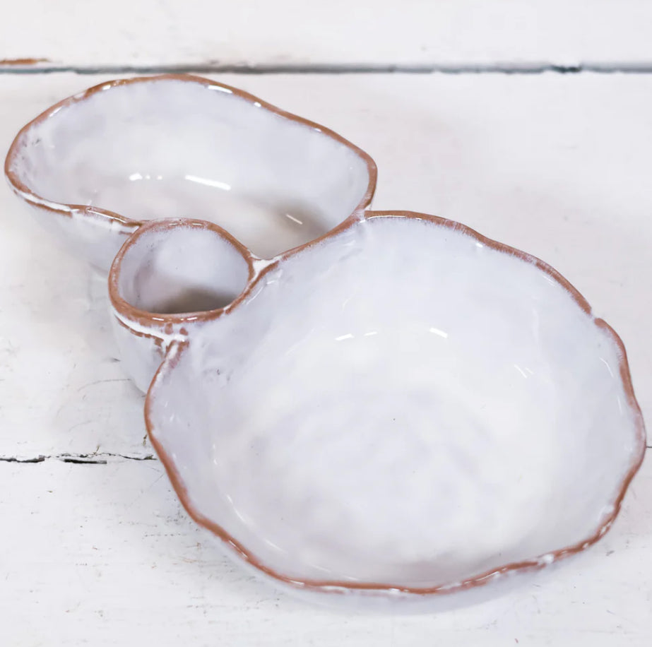 Stonewash Dish Three Sections Reactive Glaze