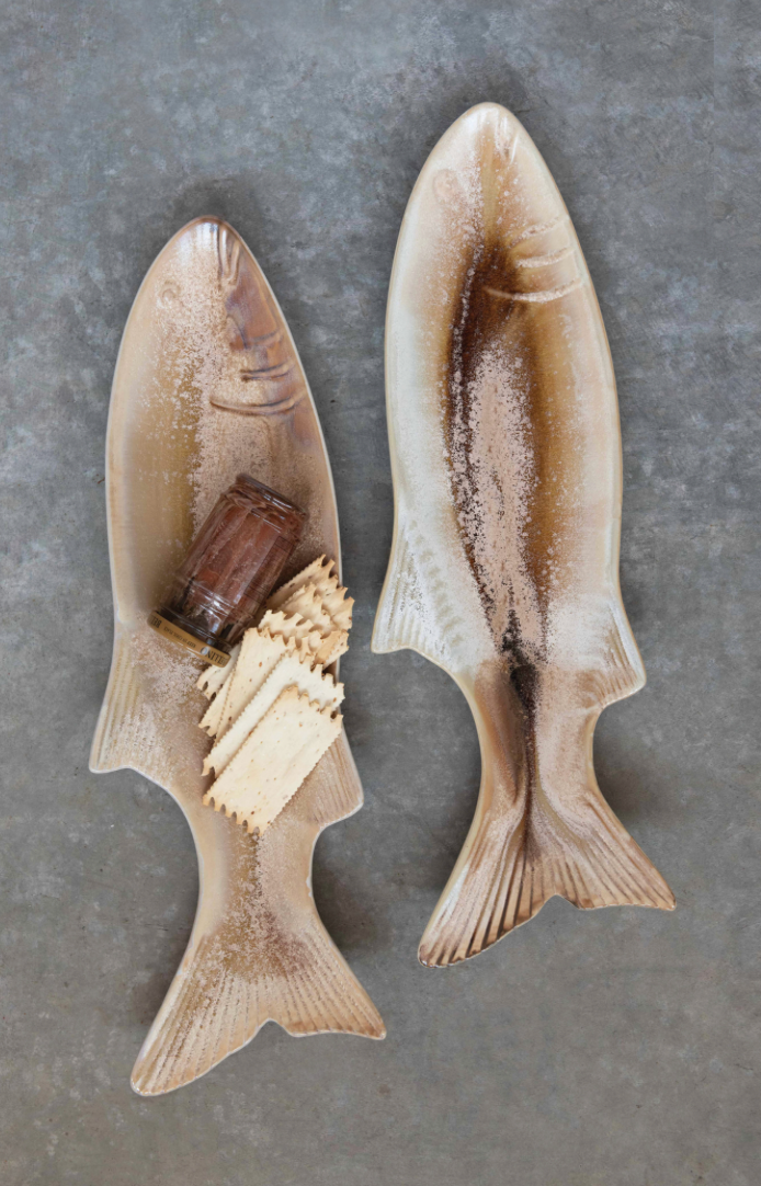 Fish Shaped Dish with Glaze