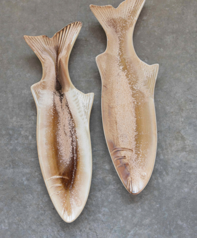 Fish Shaped Dish with Glaze