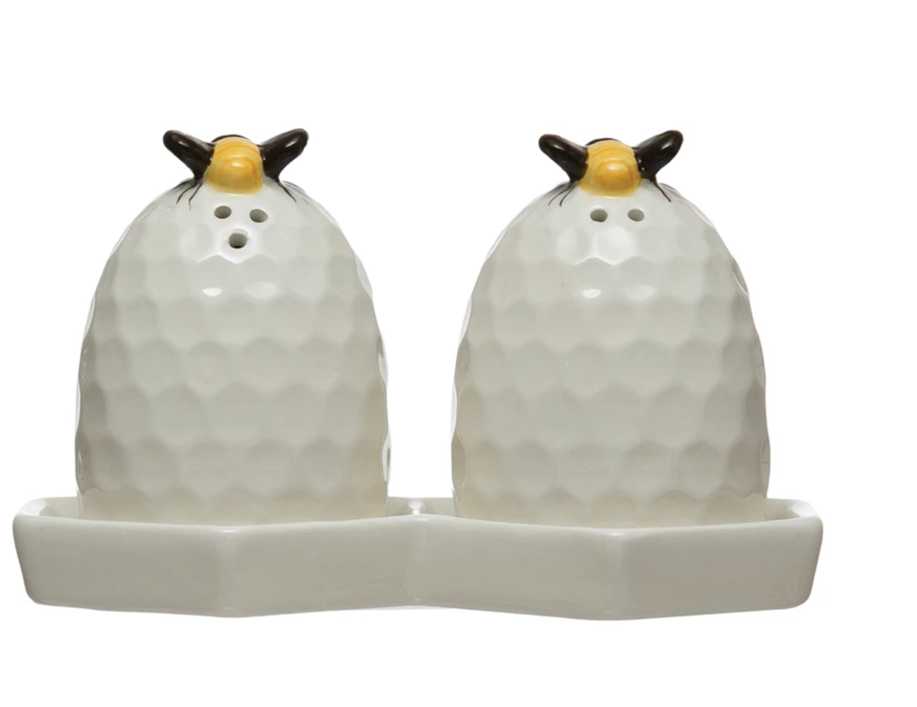 Bee Salt and pepper Shaker with plate
