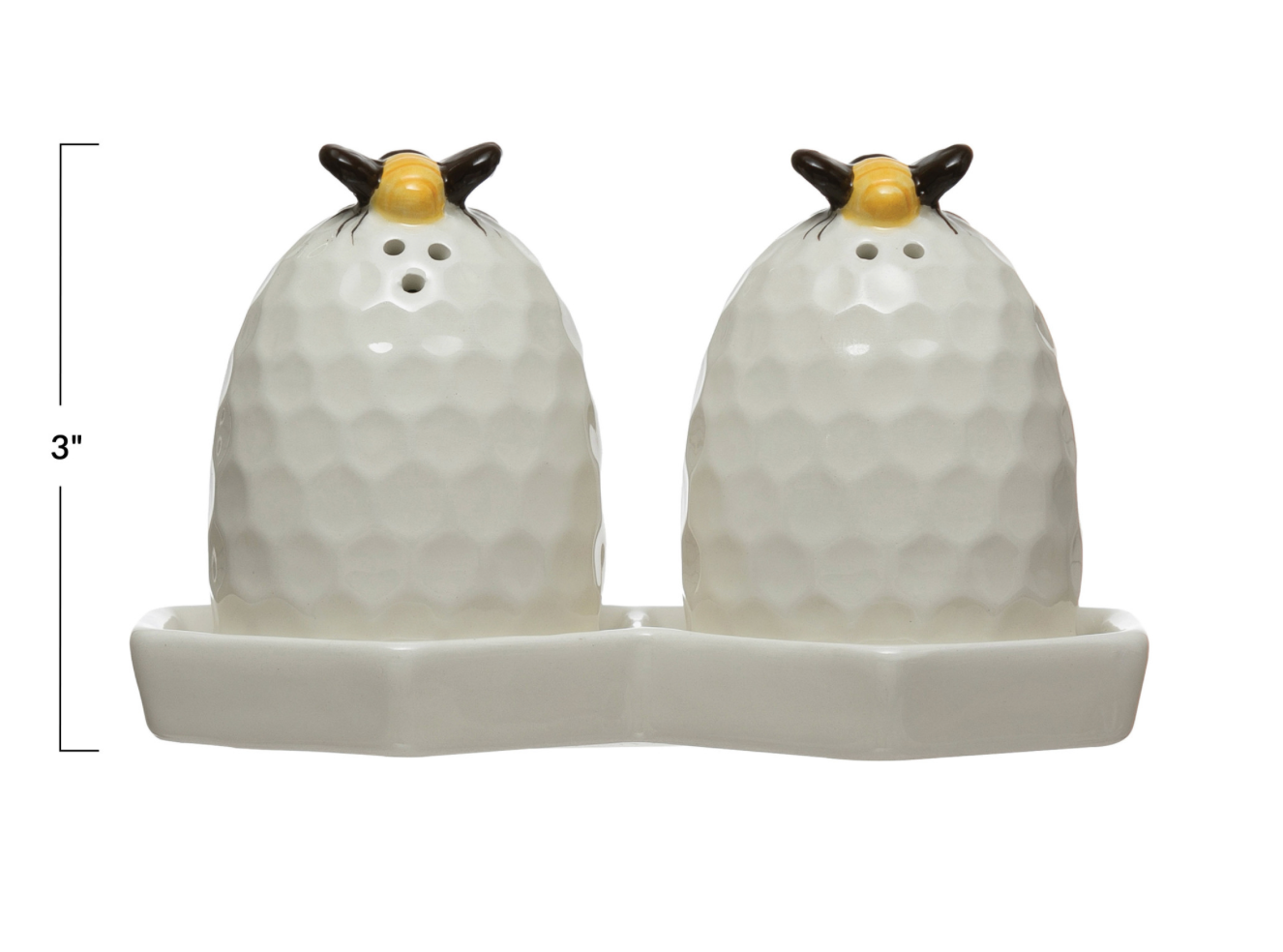 Bee Salt and pepper Shaker with plate
