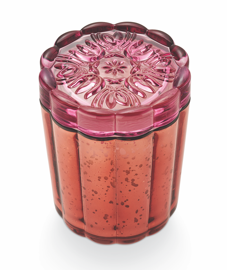 Pink Pepper Fruit Flourish Glass Candle