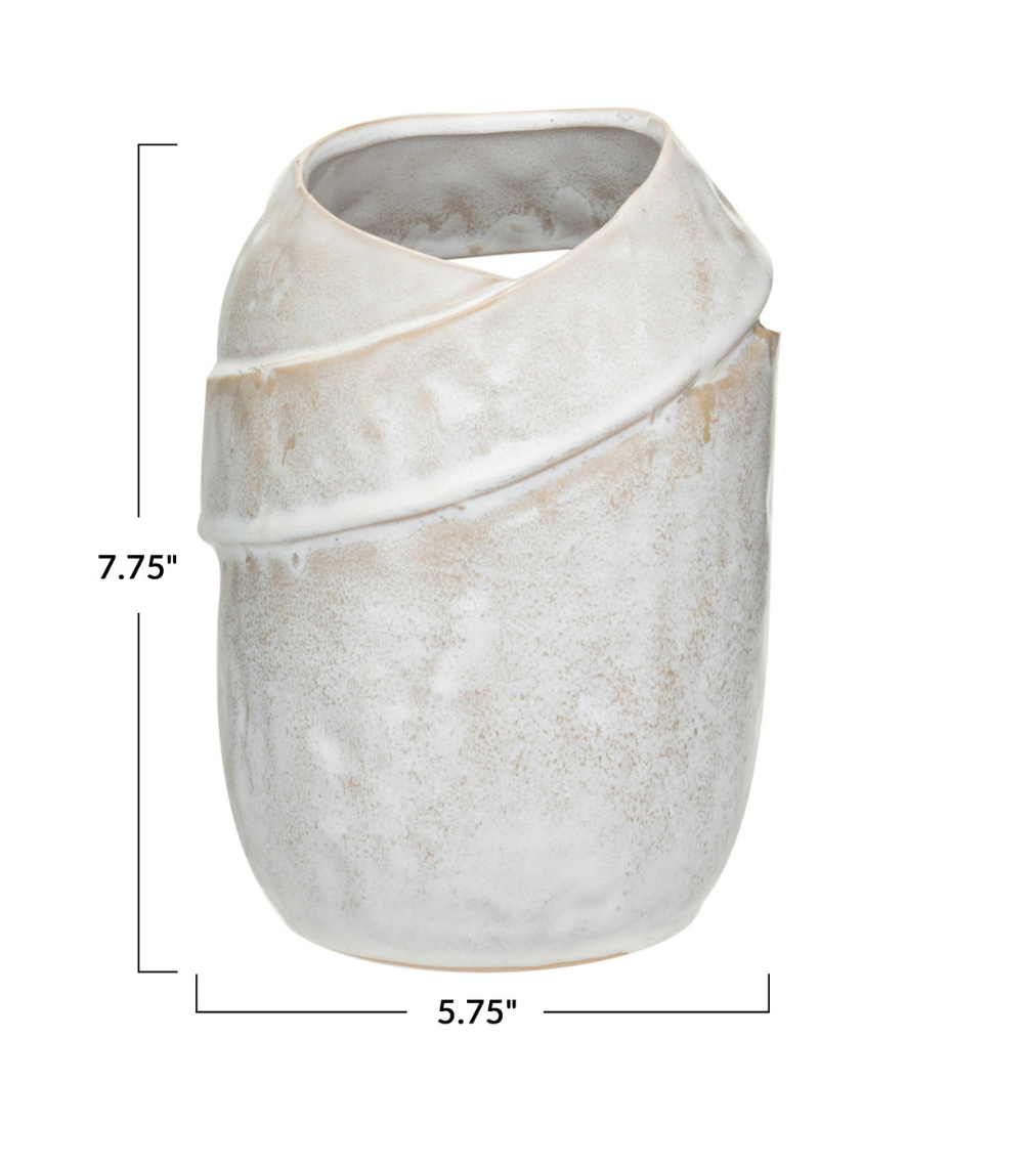 Vase w/ Cut-Out Stoneware