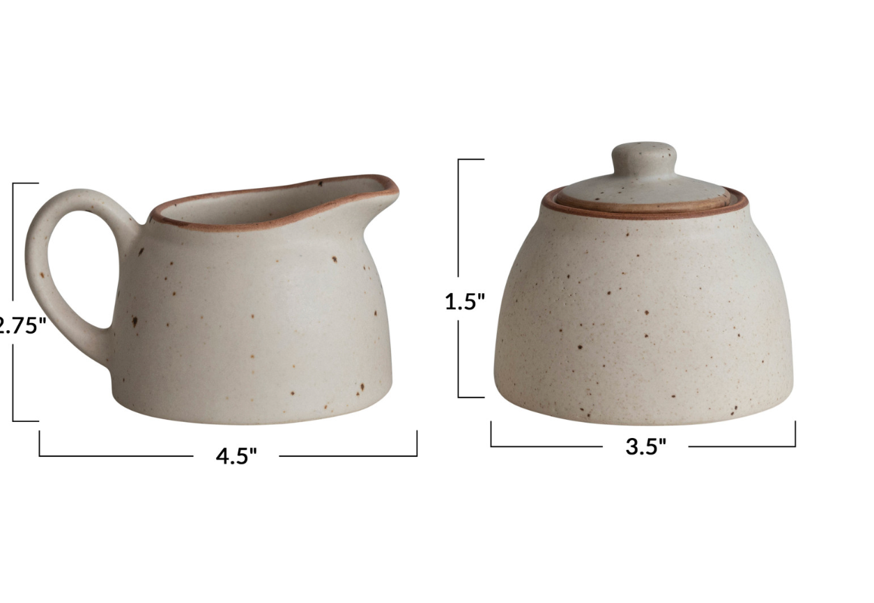 Creamer & 8 oz. Sugar Jar, Set of 2