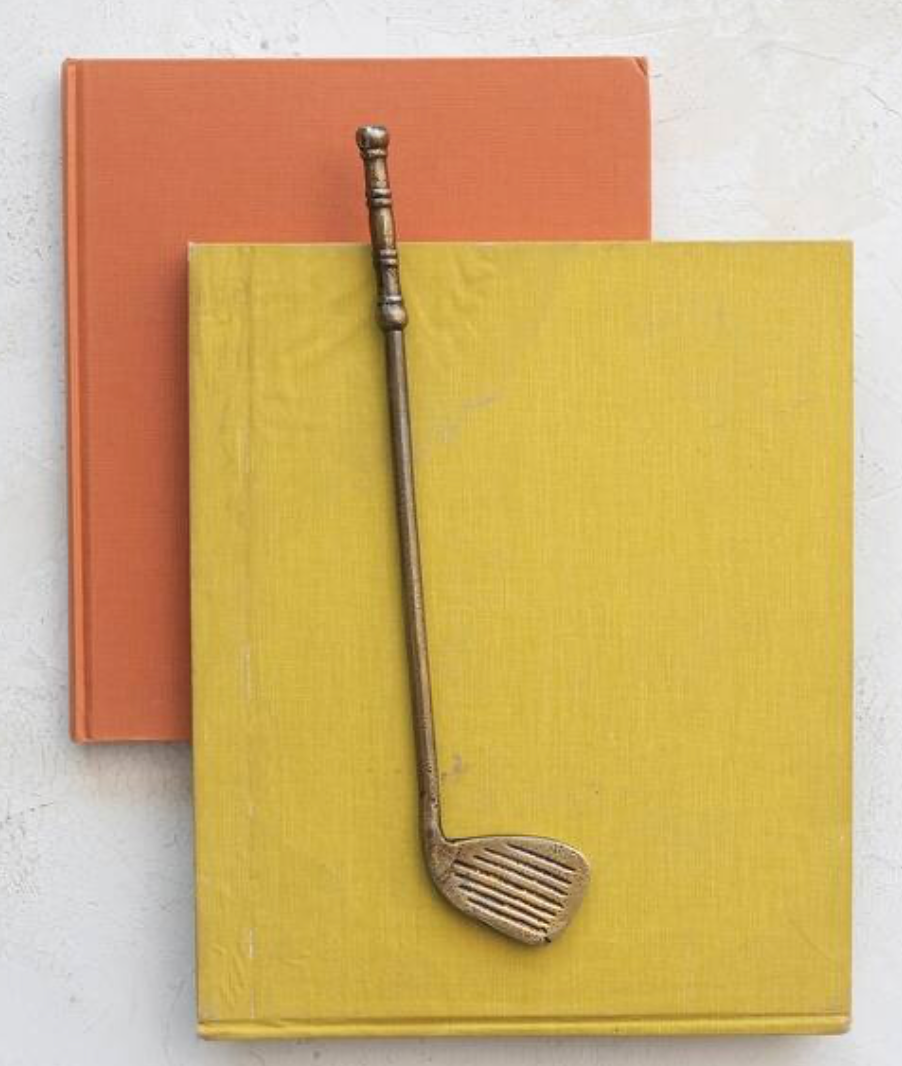 Golf Club Decor Antique Gold