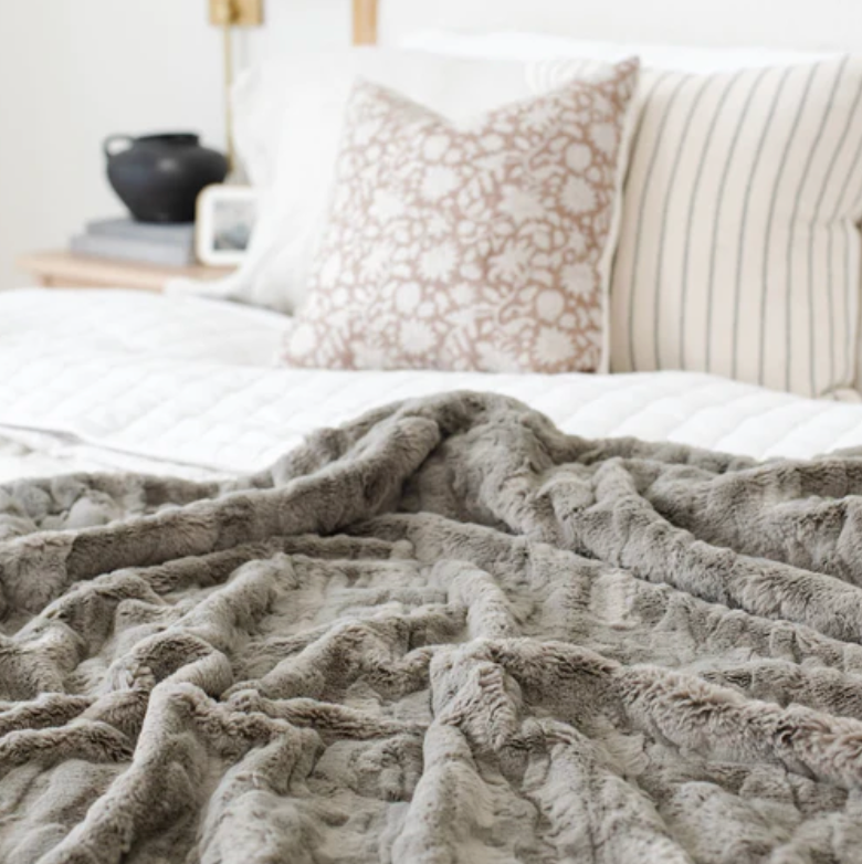 XL Patterned Faux Fur Throw