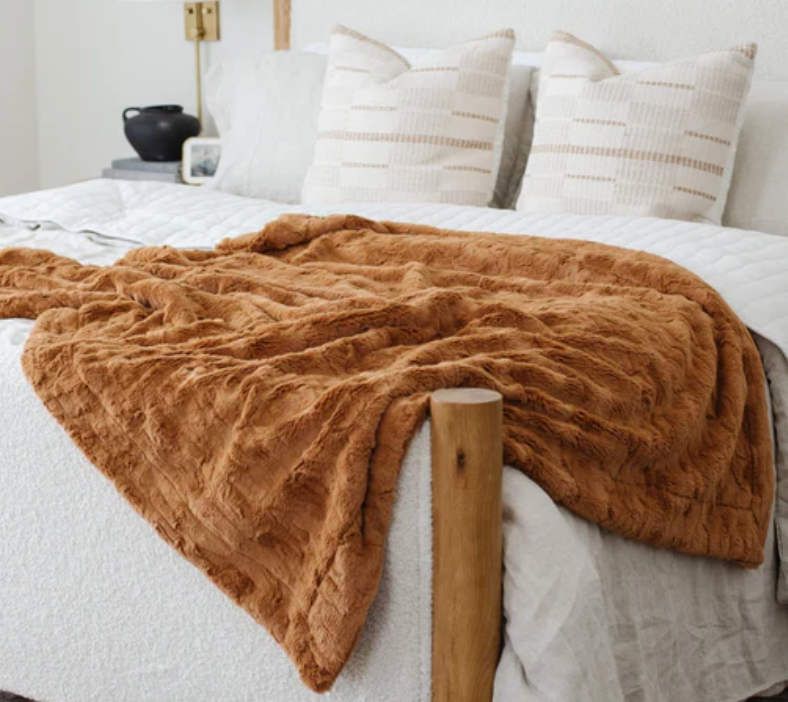 XL Patterned Faux Fur Throw