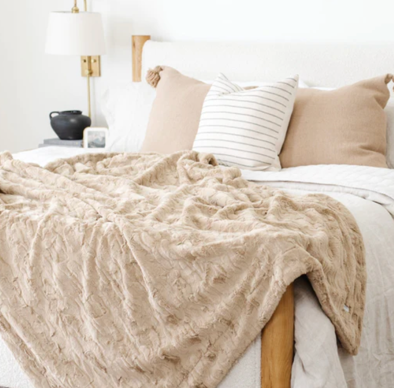XL Patterned Faux Fur Throw