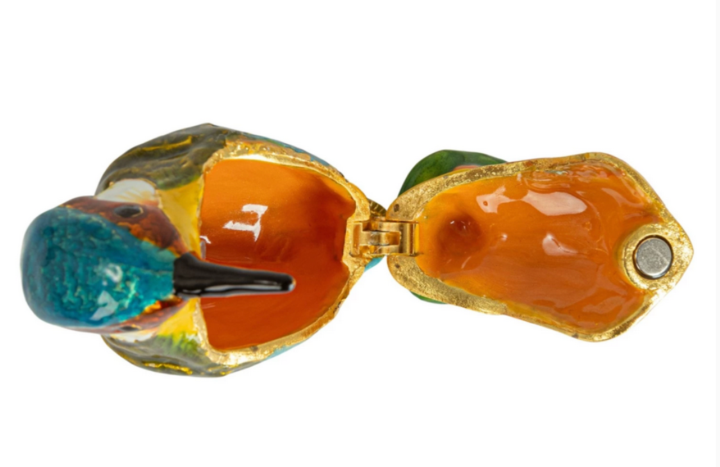 Metal Kingfisher Trinket Box