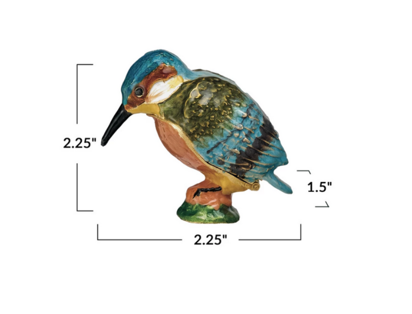 Metal Kingfisher Trinket Box