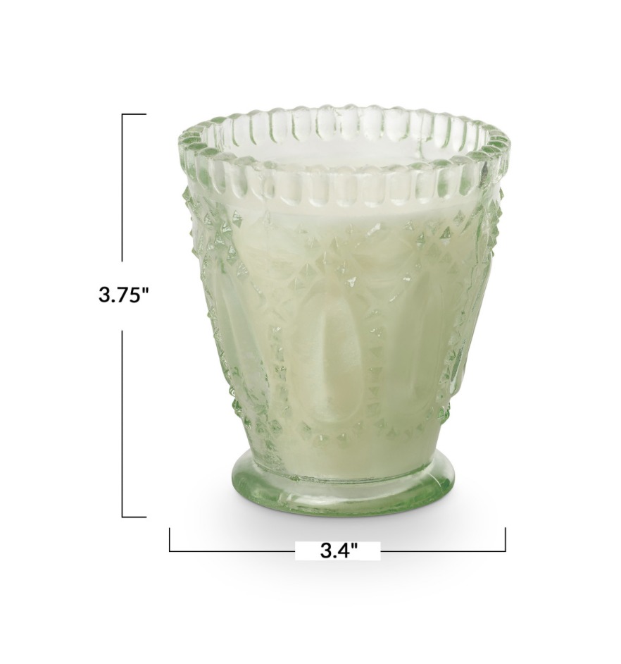 Eucalyptus & Sage Pressed Glass Candle