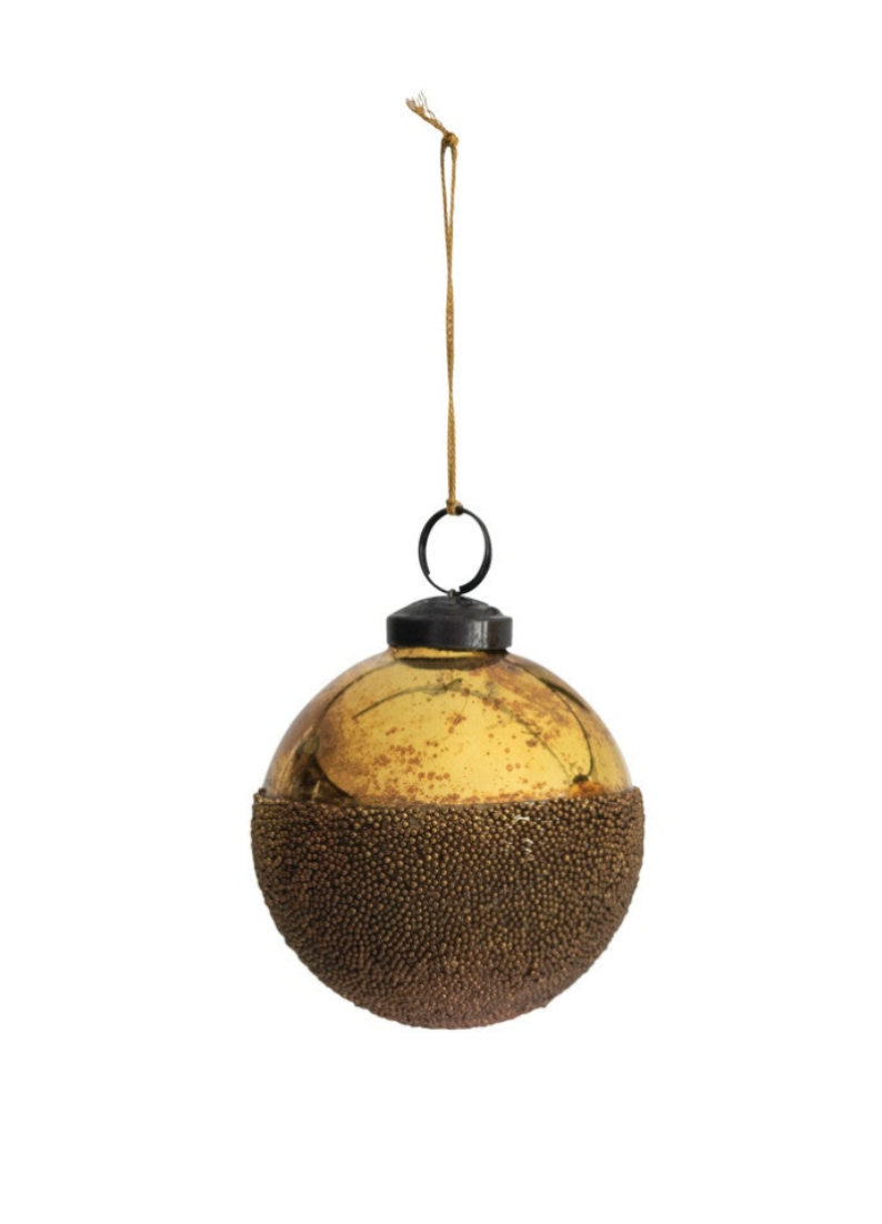 Mercury Glass Bead-dipped Ornament