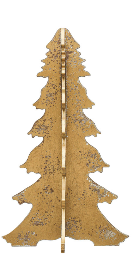 Laser Cut 3D Tree with Distressed Gold Finish