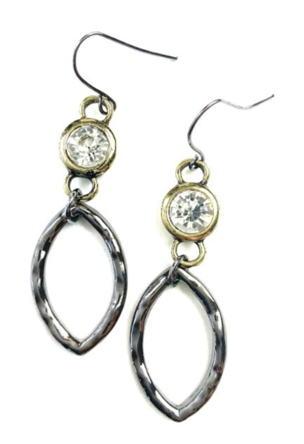 Eye Shaped Mixed Metal Earrings