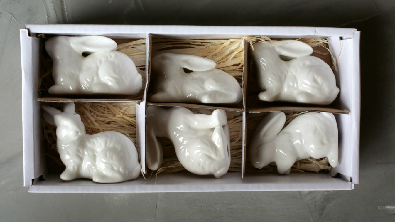 Ceramic Bunny set of Six