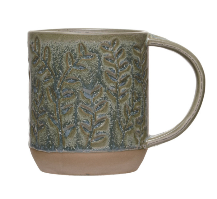 16 oz. Debossed Stoneware Mug, 2 Styles (Each One Will Vary)