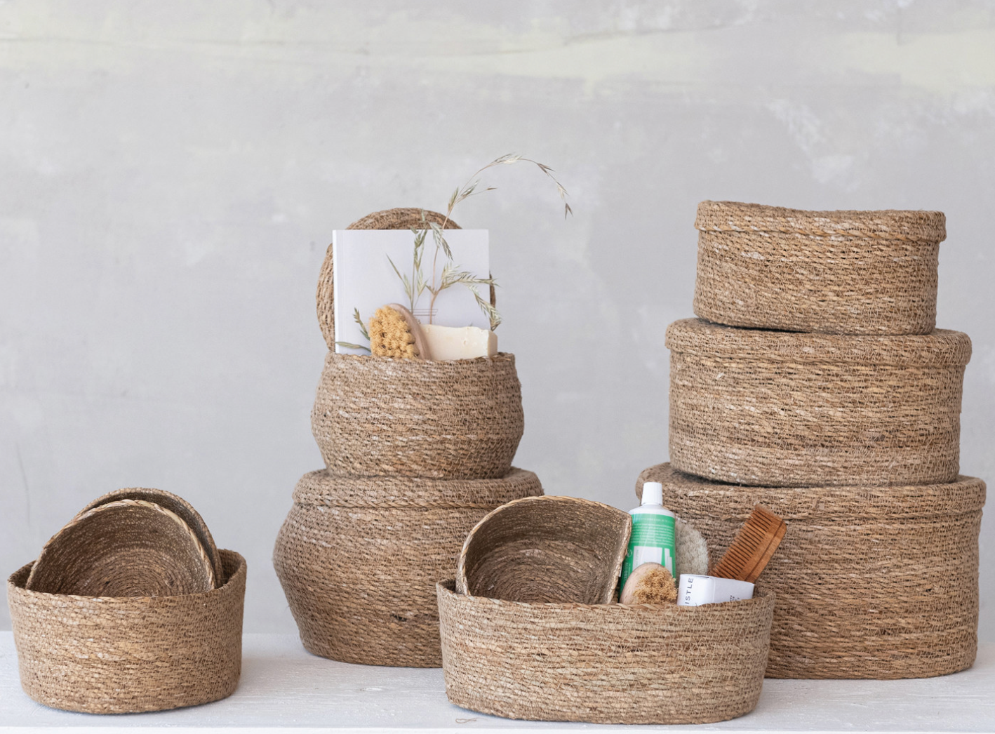 Seagrass Baskets with Lid