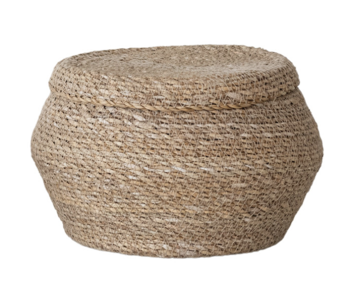 Round Seagrass Baskets with Lids