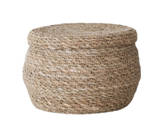 Round Seagrass Baskets with Lids