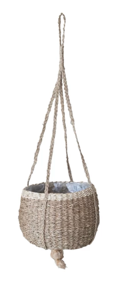 Hand-Woven Seagrass Hanging Baskets