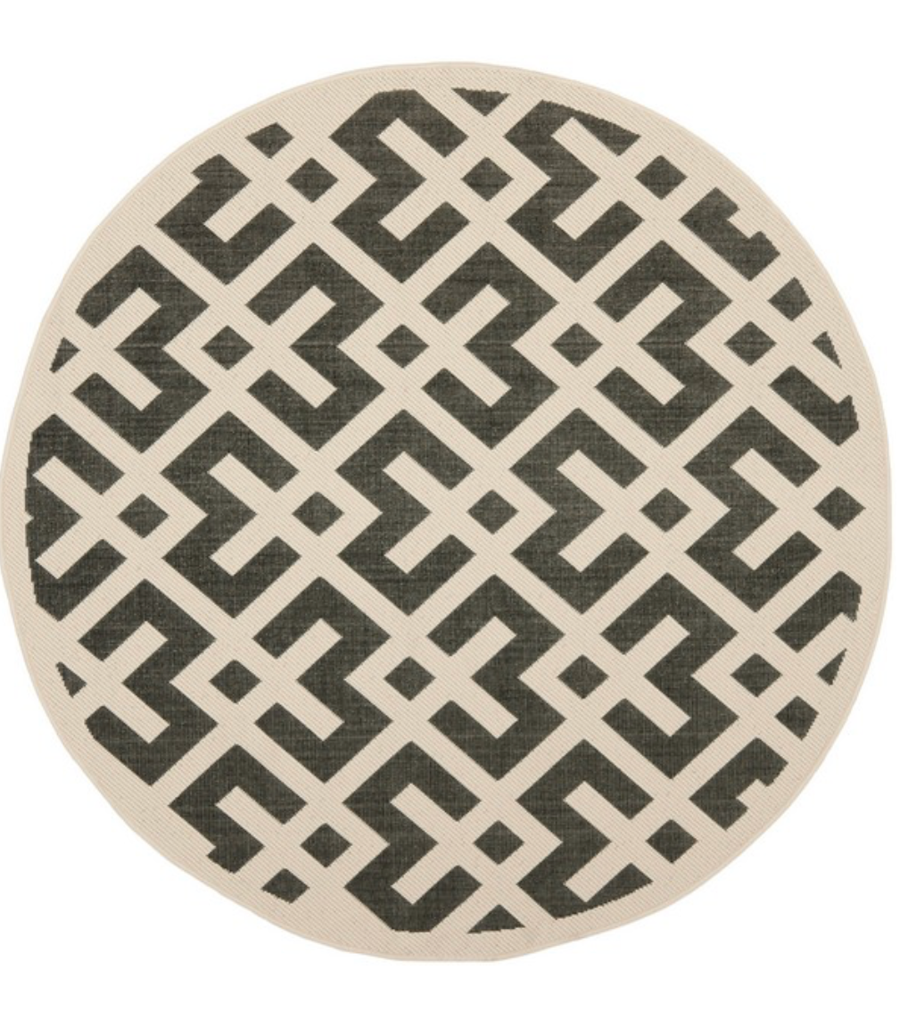 Courtyard Collection Rug Black & Beige