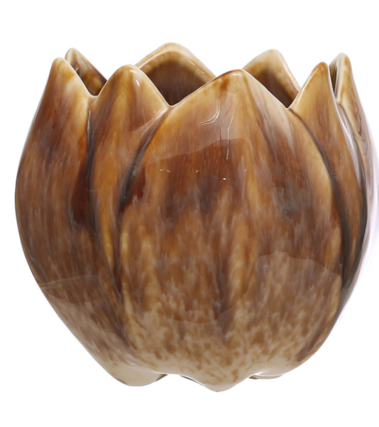 Stoneware Flower Shaped Planter