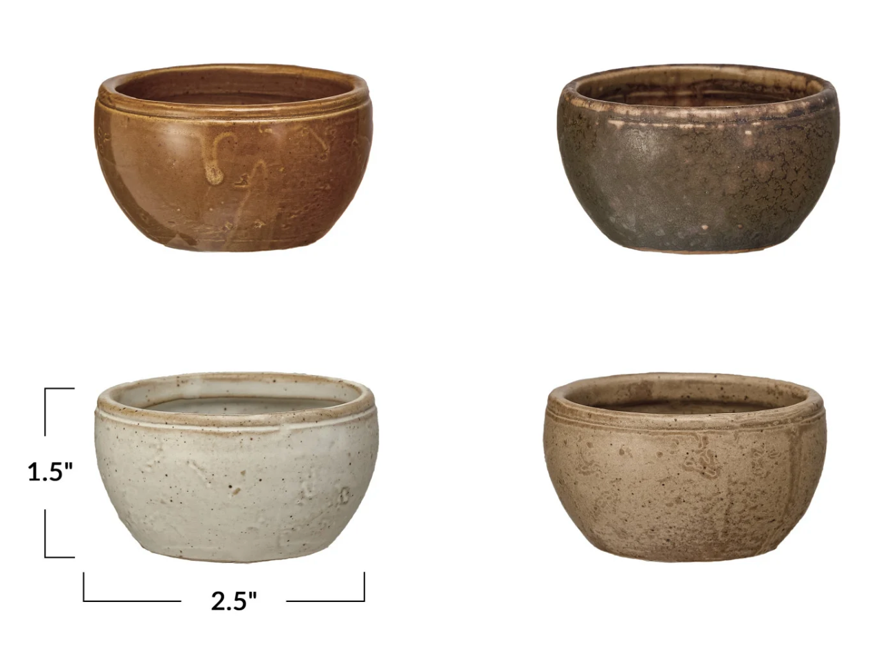Stoneware Pinch Pots 4 Colors