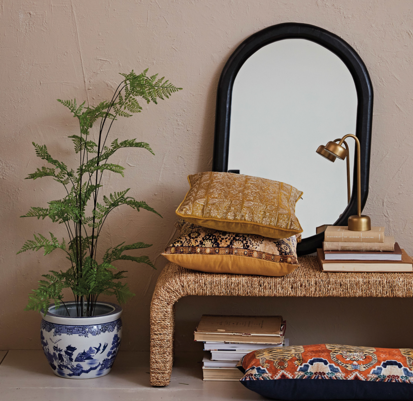 Hand-Painted Stoneware Planter