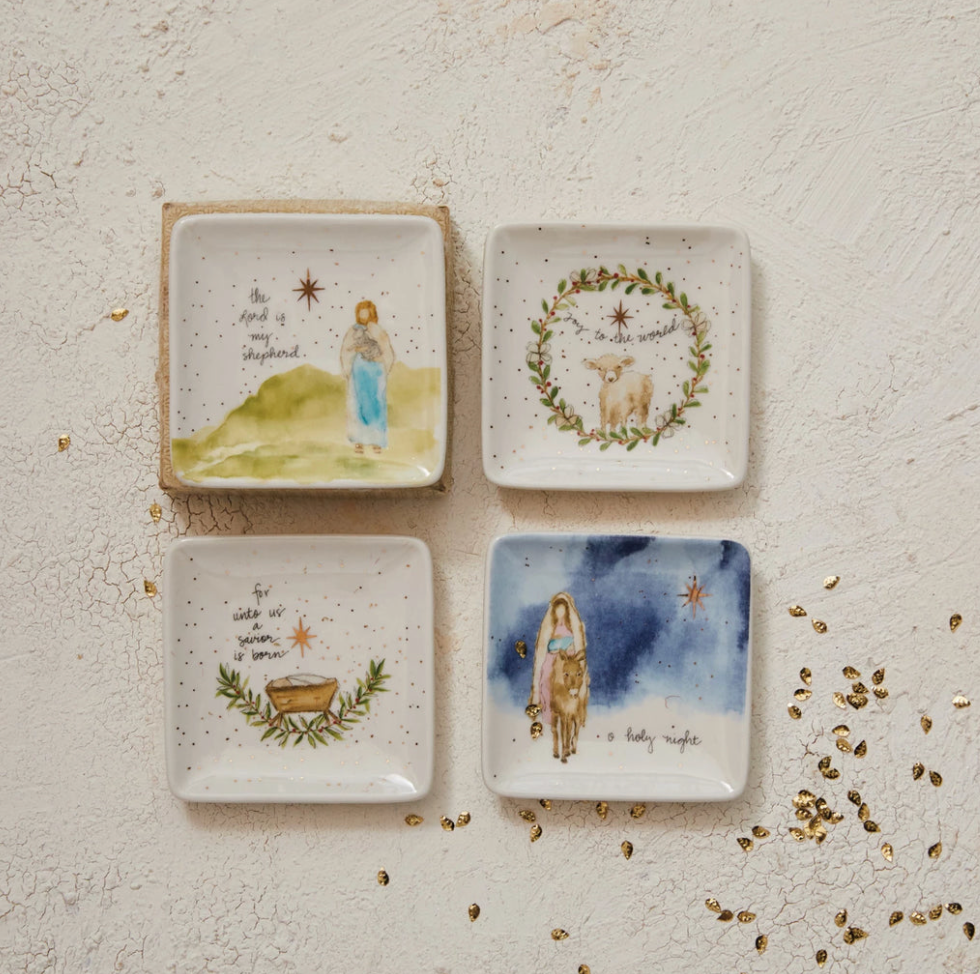 3" Stoneware Dish Christmas