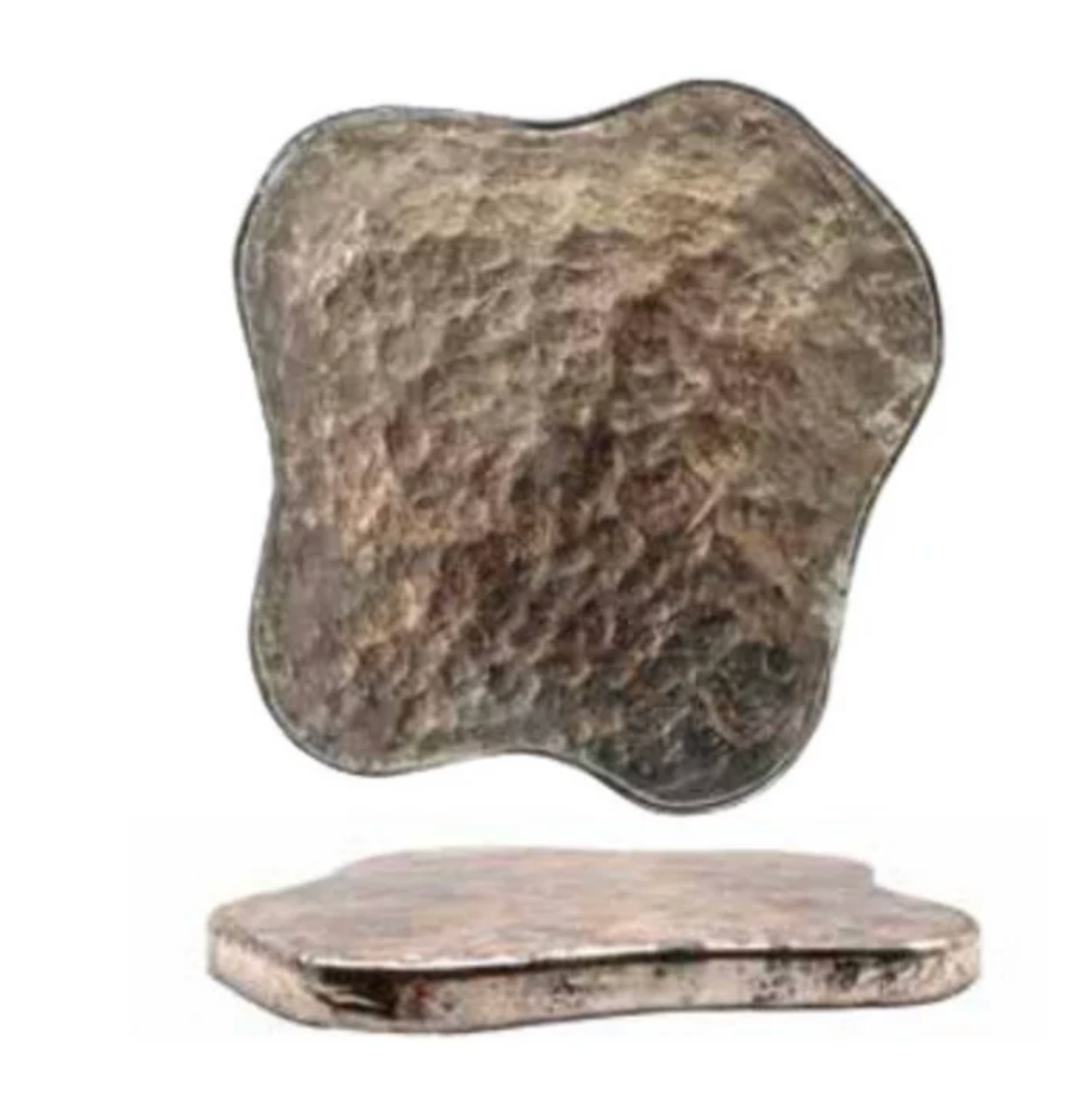 Decorative Mercury Glass Organic Shaped Platform, Silver Finish