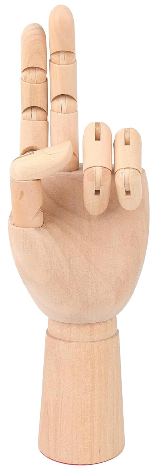 12" Flexible Wooden Hand Model Wood Art Mannequin