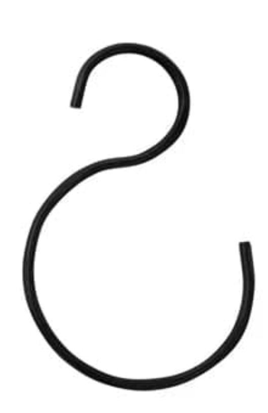 Large Hand-Forged Iron S-Hook, 4 Finishes