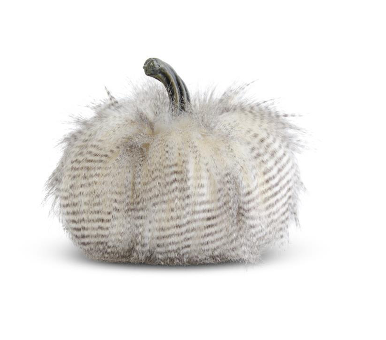 Gray Three Tone Faux Fur Pumpkin