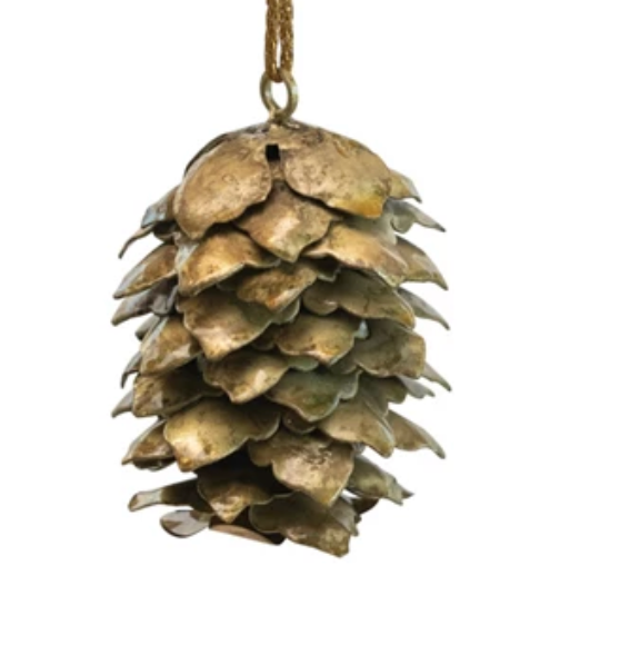 Metal Pinecone Ornament, 2 Styles