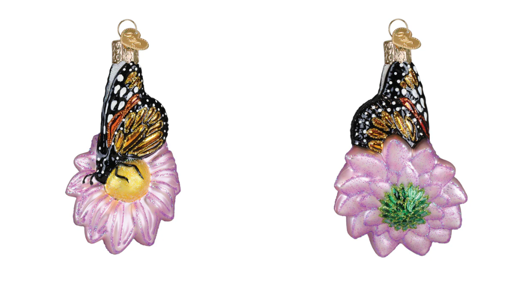 Monarch Butterfly On Flower Ornament