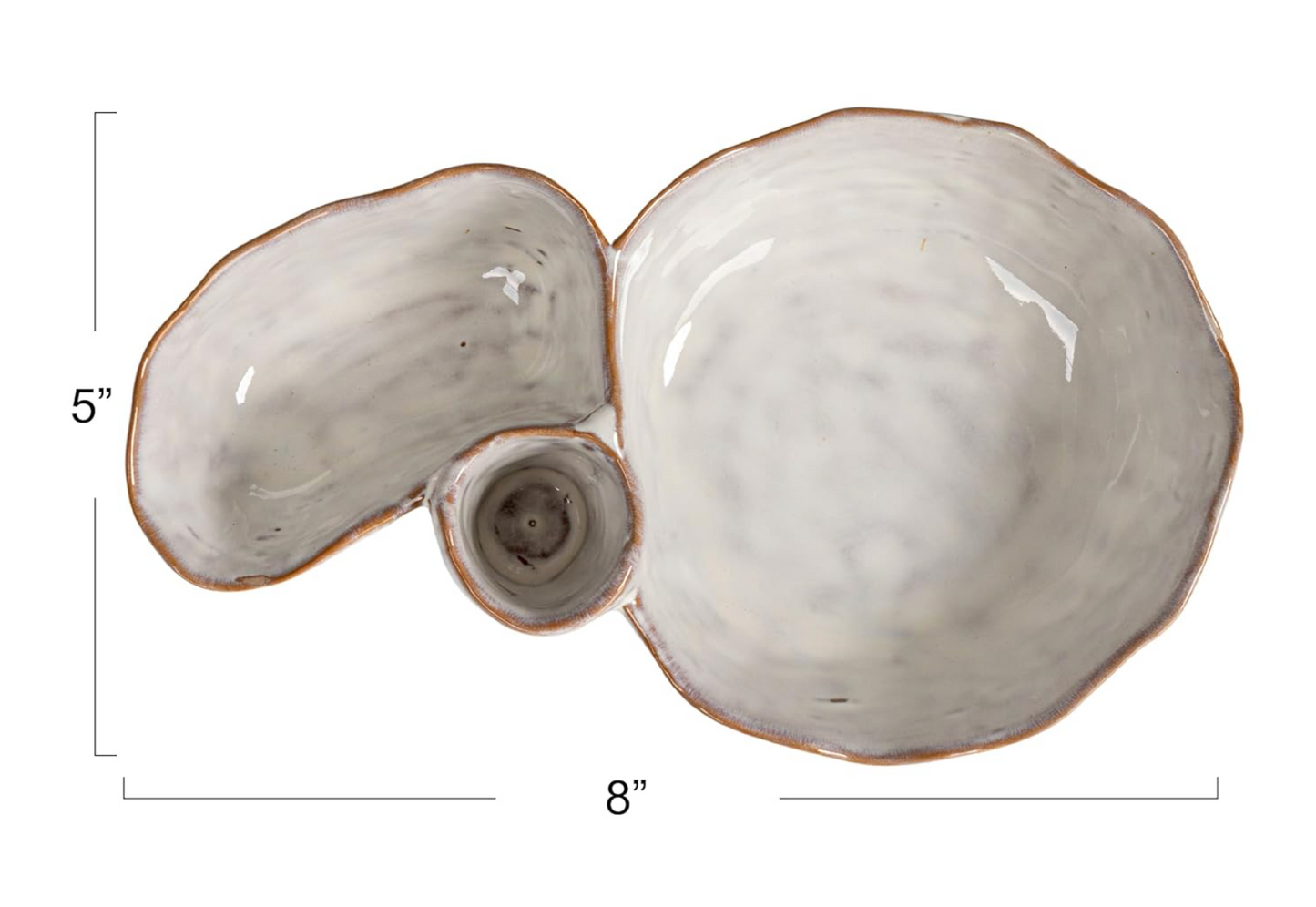 Stonewash Dish Three Sections Reactive Glaze