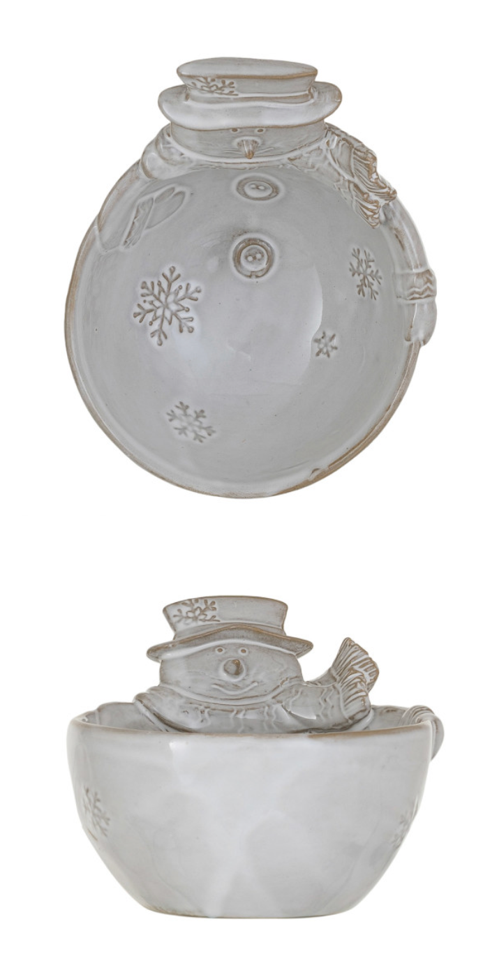 Stoneware Santa/Snowman Shaped Bowl