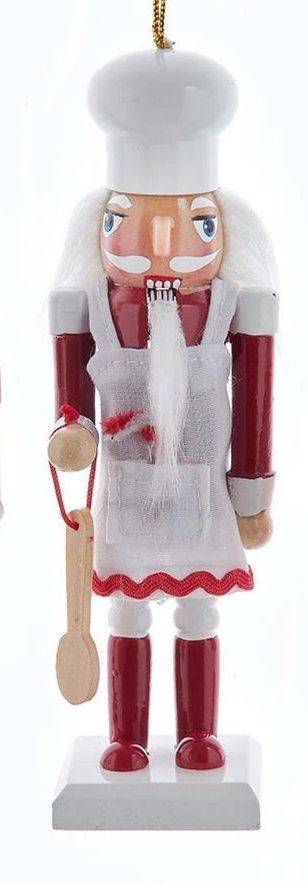 6“ Wooden Chef Nutcracker Ornaments, 3 Assorted