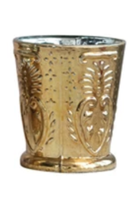 Mercury Glass Votive Holders, Gold Finish