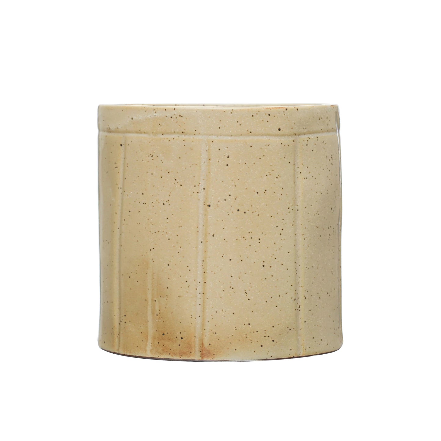 Stoneware Crock with Debossed Lines