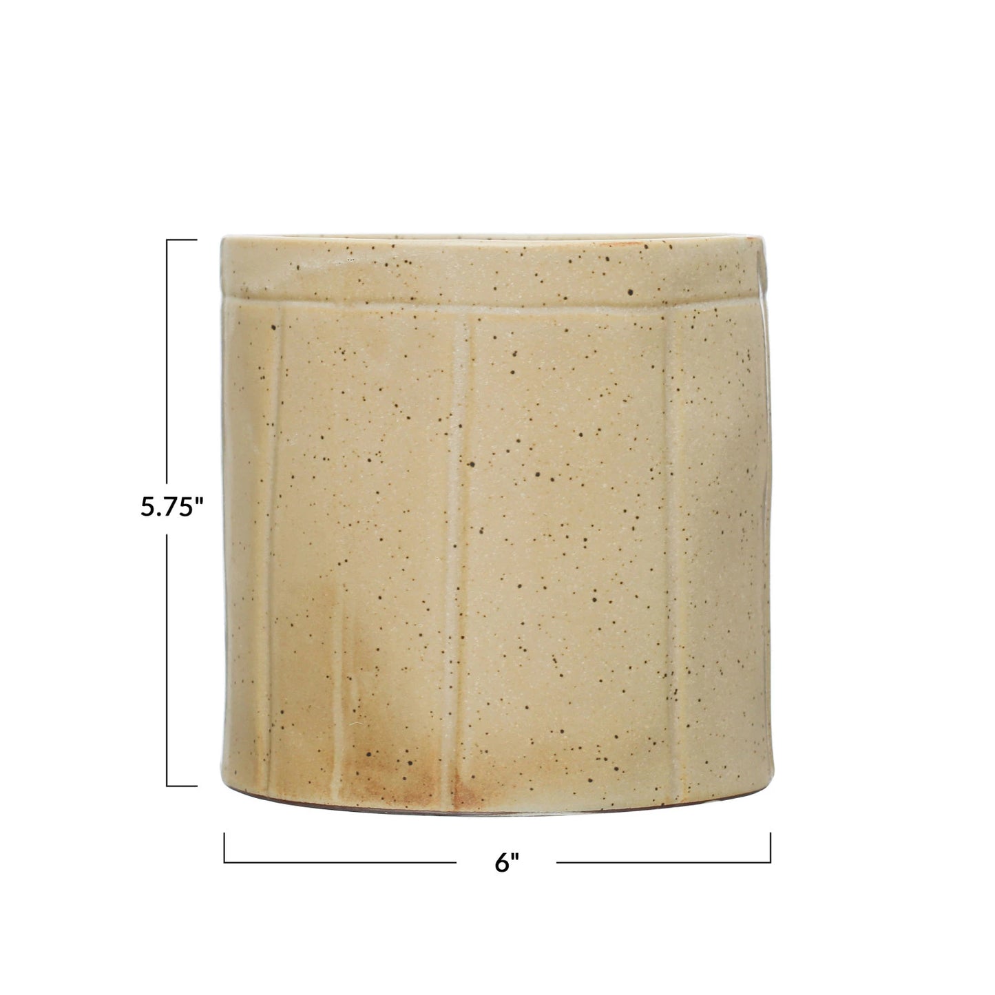 Stoneware Crock with Debossed Lines