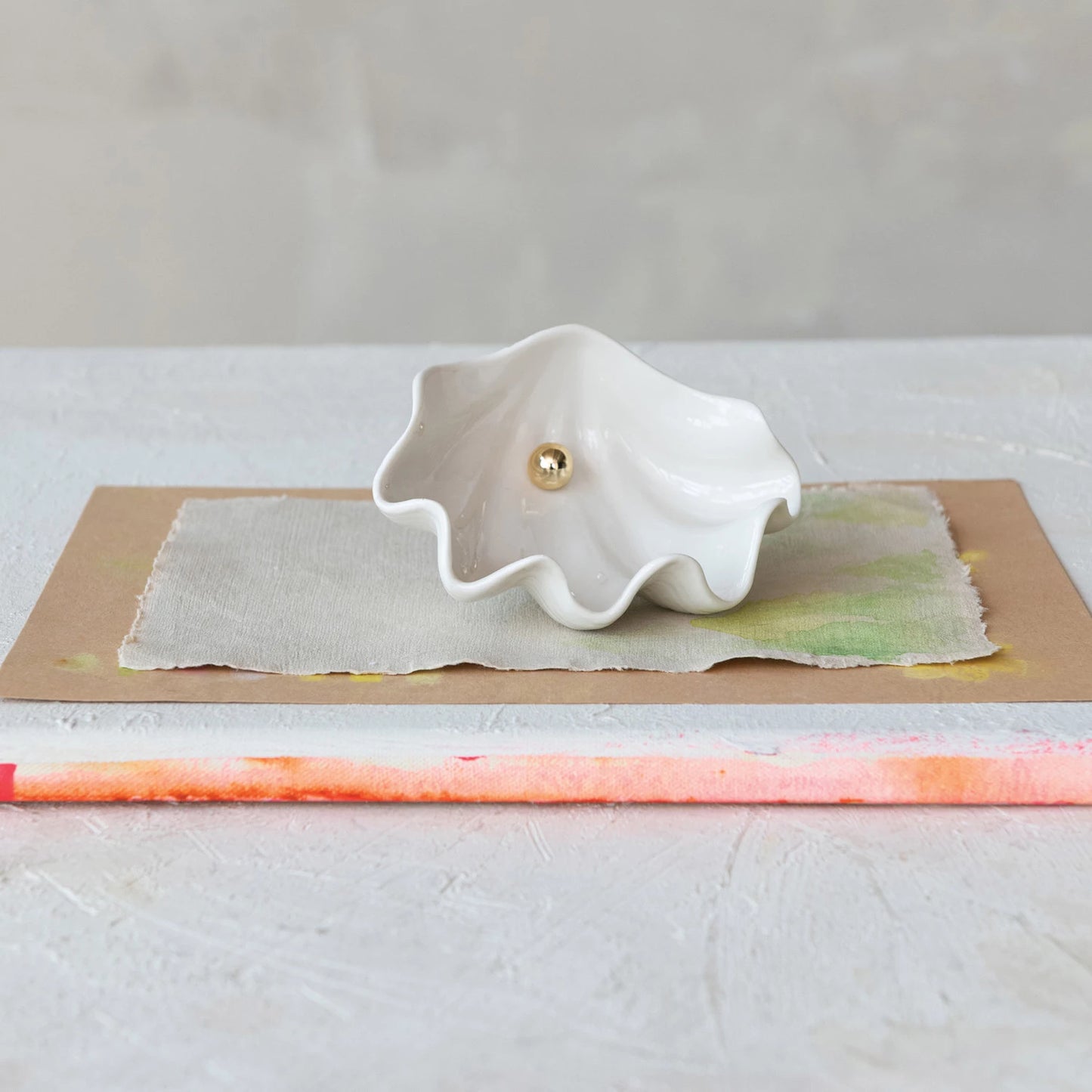 Shell Dish with Beads