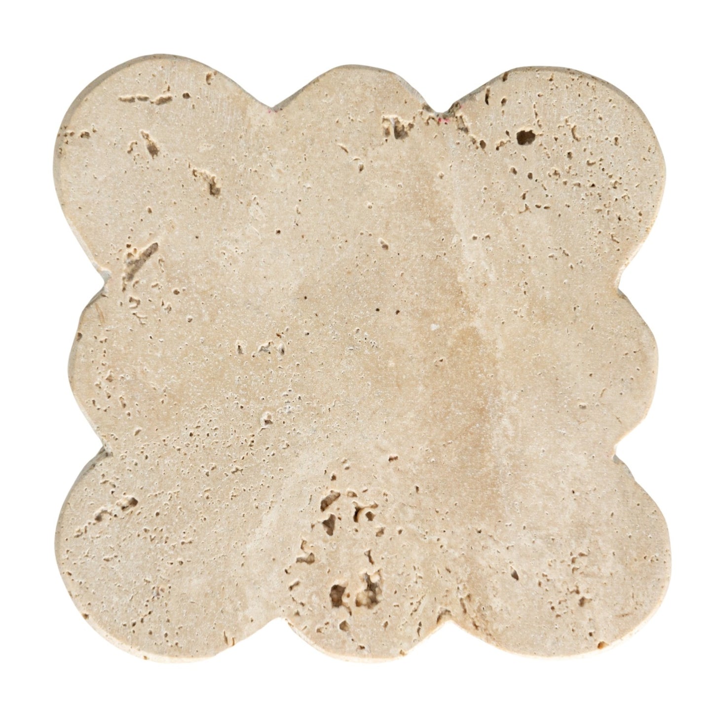 Travertine Coaster with Scalloped Edge