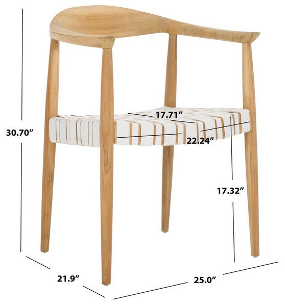 Baden Leather Woven Arm Chair