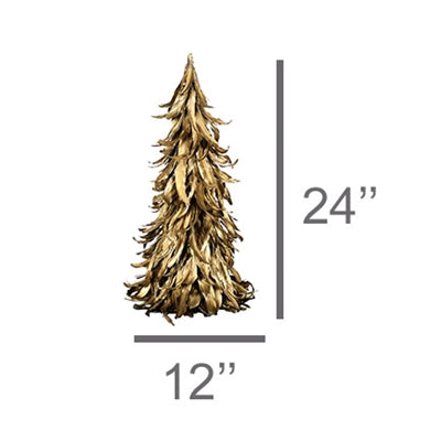 FEATHER TREE - LRG - GOLD LUSTER