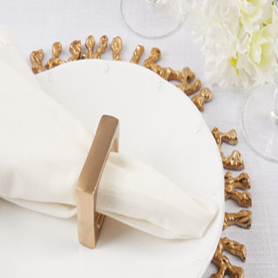 Gold Rectangle Napkin Ring