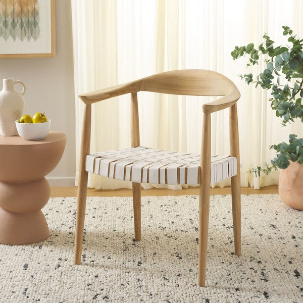 Baden Leather Woven Arm Chair