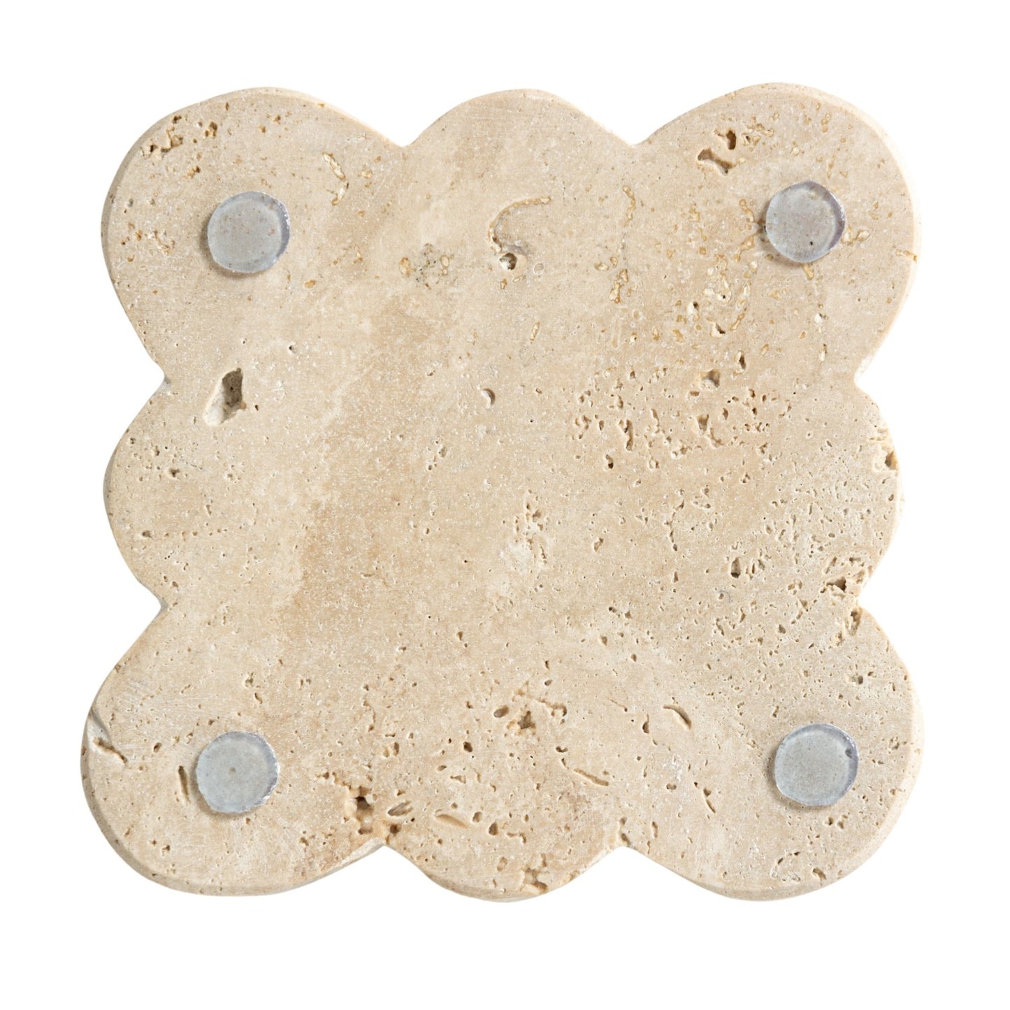 Travertine Coaster with Scalloped Edge